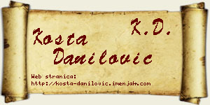 Kosta Danilović vizit kartica